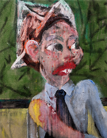 Danny Licul Sock Puppet Presentation (#3), 2012 Acrylic and oil on canvas 12 x 9 in. / 30.5 x 22.9 cm.
