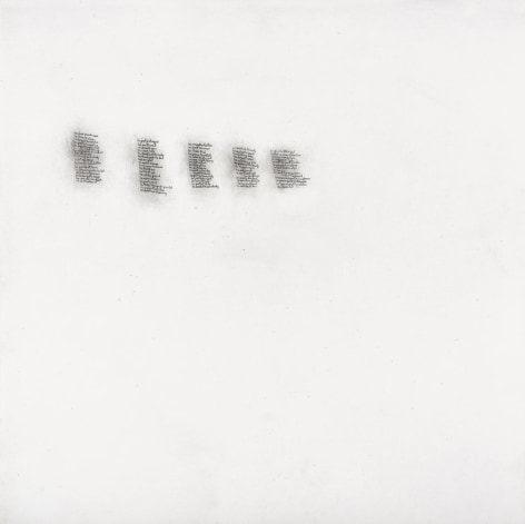 Gary Gissler he does push-ups (neorotic narcissist), 2000 graphite on gessoed wood panel 8 x 8 in. / 20.3 x 20.3 cm.