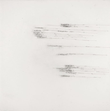Gary Gissler he believes he's right, 2000 Graphite and tape on gessoed panel 6 x 6 in. / 15.24 x 15.24 cm.