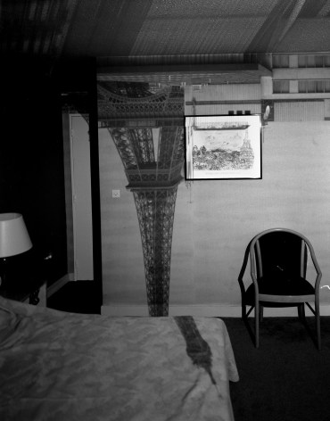 Abelardo Morell, Camera Obscura: Image of the Eiffel Tower in the Hotel Frantour, 1999