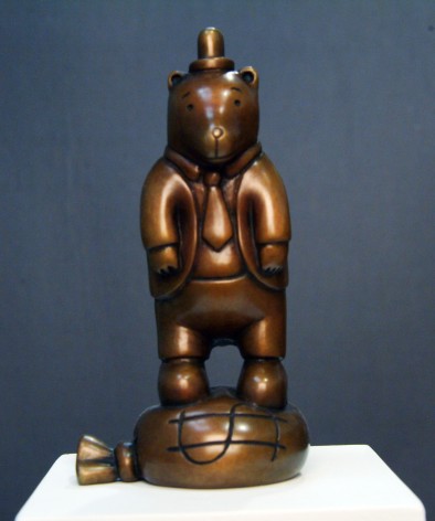 Dressed up Bear on Moneybag