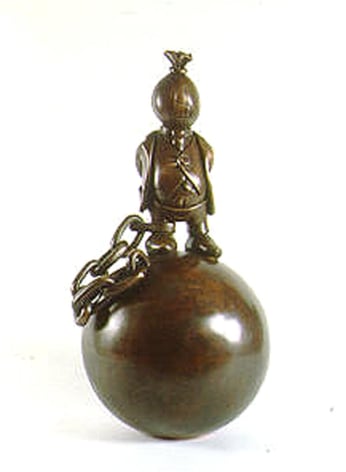 Moneybag Man with Ball and Chain