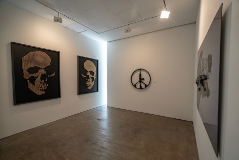 Exhibition View of One Less Gun by McCrow at Hoerle-Guggenheim Contemporary art gallery in Chelsea, Founded by Philippe Hoerle-Guggenheim