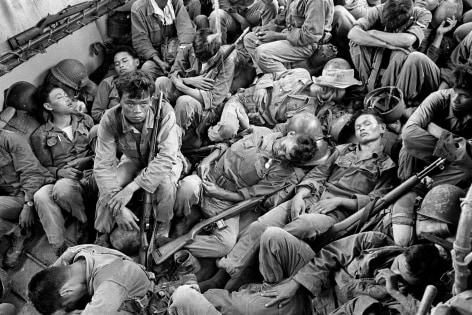Horst Faas, Exhausted South Vietnamese Soldiers Sleep on a U.S. Navy Troop Carrier