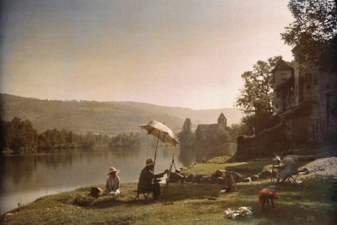 Jules Gervais-Courtellemont- Painting on the Banks of the Dordogne