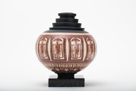 PETER OLSON, Flayed man in decorative frame, 2020