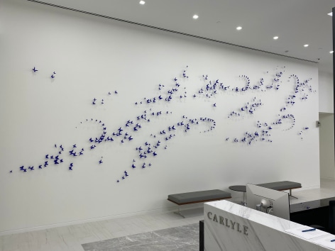 Paul Villinski is most regarded for his bespoke, site-specific installations that appear in numerous museum, corporate, and private collections worldwide. The artist develops unique installations created specifically to complement the particular wall or architectural space. Working closely with the artist and gallery, the client collaborates in the creation of this work as they, themselves, determine the color/finish, pattern/composition, and overall aesthetic.,  