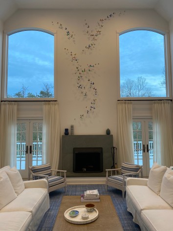 Paul Villinski is most regarded for his bespoke, site-specific installations that appear in numerous museum, corporate, and private collections worldwide. The artist develops unique installations created specifically to complement the particular wall or architectural space. Working closely with the artist and gallery, the client collaborates in the creation of this work as they, themselves, determine the color/finish, pattern/composition, and overall aesthetic.,  