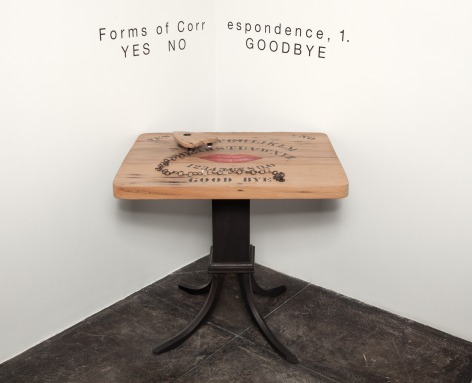 DEBORAH LUSTER Forms of Correspondence, I. (Yes, No, Goodbye)&nbsp;[detail], 2014