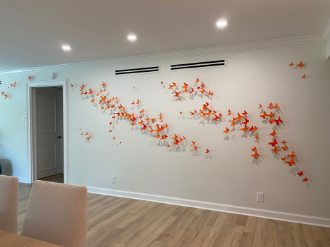 Paul Villinski is most regarded for his bespoke, site-specific installations that appear in numerous museum, corporate, and private collections worldwide. The artist develops unique installations created specifically to complement the particular wall or architectural space. Working closely with the artist and gallery, the client collaborates in the creation of this work as they, themselves, determine the color/finish, pattern/composition, and overall aesthetic.,  