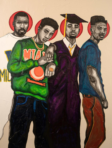DEMARCUS MCGAUGHEY, Four Red Birds, 2024