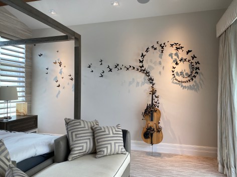 Paul Villinski is most regarded for his bespoke, site-specific installations that appear in numerous museum, corporate, and private collections worldwide. The artist develops unique installations created specifically to complement the particular wall or architectural space. Working closely with the artist and gallery, the client collaborates in the creation of this work as they, themselves, determine the color/finish, pattern/composition, and overall aesthetic.,  