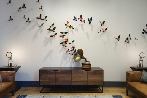 PAUL VILLINSKI, LP Vinyl Bird Installation (about 50 elements)