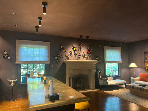 Like the site-specific, recycled aluminum can butterflies, Paul Villinski's LP Vinyl Record Bird Series is also available by commission. Making this work even more bespoke, even profoundly personal, the client chooses the individual records they would like to use as the material for sculptures. Selecting from one's own favorite singers, musicians, and albums, the resulting installation tells the story of the music which inspires the client musically . . . but now also visually.,  