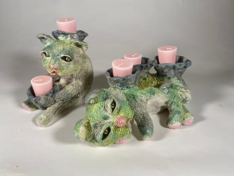 JENNY DAY, Flat Cat and Sad Cat (SOLD), 2023