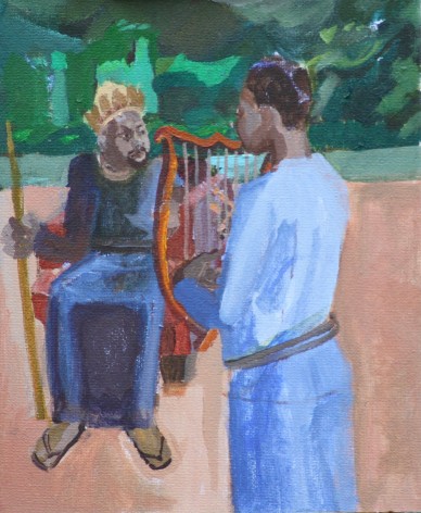 ALMA POWELL, David playing his harp for the tormented King Saul, 2020