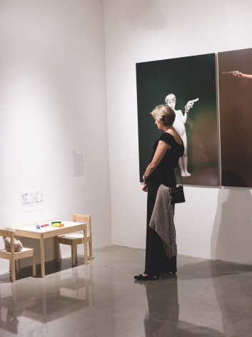 Installation View of #UNLOAD: Guns in the Hands of Artists, The Fairfield University Art Museum