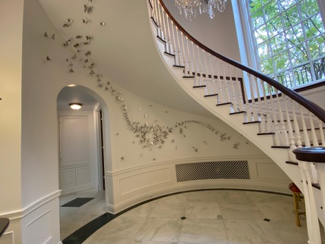 Paul Villinski is most regarded for his bespoke, site-specific installations that appear in numerous museum, corporate, and private collections worldwide. The artist develops unique installations created specifically to complement the particular wall or architectural space. Working closely with the artist and gallery, the client collaborates in the creation of this work as they, themselves, determine the color/finish, pattern/composition, and overall aesthetic.,  