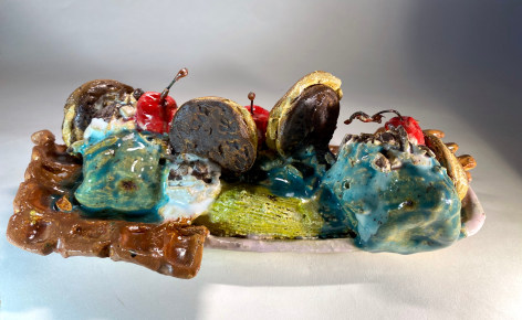 JENNY DAY, Banana Sundae with Waffle and Oreo, 2025