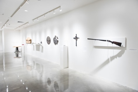 Installation View of #UNLOAD: Guns in the Hands of Artists, The Fairfield University Art Museum