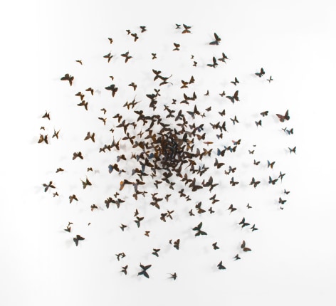 PAUL VILLINSKI, Gyre (blue butterflies), 2017