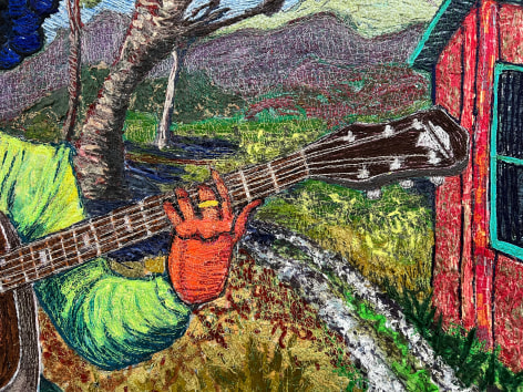 GINA PHILLIPS, Down-Home Diva: Memphis Minnie Plays for Family in Walls, 2024 [detail view]