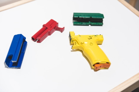 Installation View of #UNLOAD: Guns in the Hands of Artists, The Fairfield University Art Museum