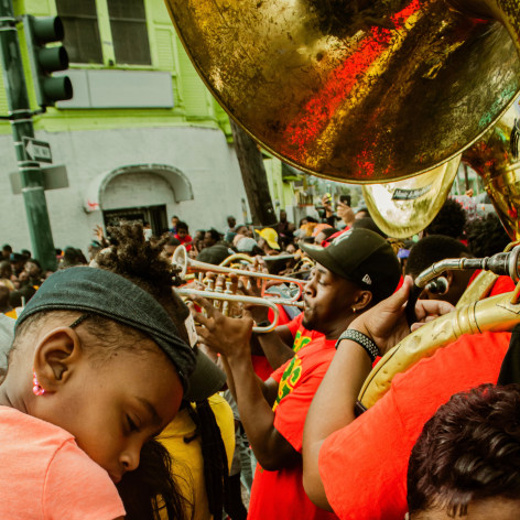TRENITY THOMAS, Girl Sleep During Second Line, 2020