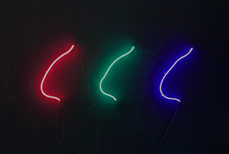 ARTEMIS ANTIPPAS Us (me, mom, yiayia), 2020 neon, white electrical cable, transformer 25h x 66w in