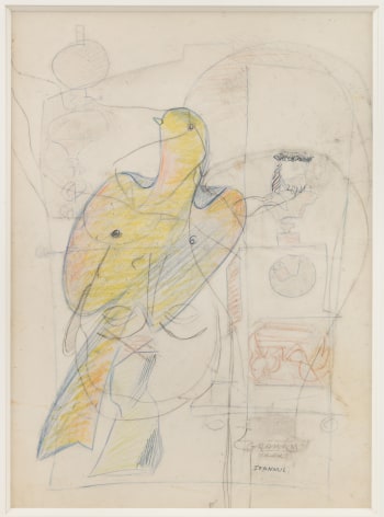 Studies: Bird and Self-Portrait, 1941