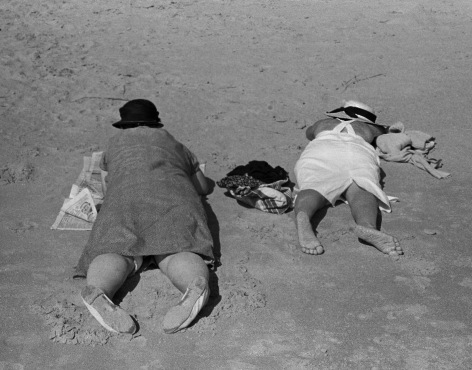 Two Women Lying in Sand, France, 1937