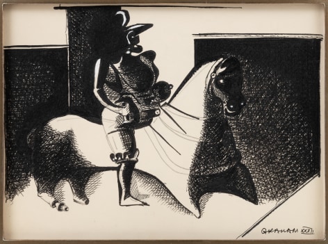 Double Sided Drawing (Recto: Warrior on Horseback; Verso: Warrior on Horseback), 1932