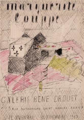 Marguerite Louppe &Eacute;tude pour une affiche d&#039;exposition pour la Galerie Ren&eacute; Drouet, 1958