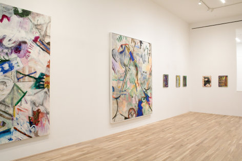 Installation view, Elmer Bischoff/Tom Burckhardt:&nbsp;A Dialogue,&nbsp;George Adams Gallery, New York, 2022