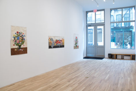 Installation view, Katherine Sherwood,&nbsp;Pandemic Madonnas and Other Views from the Garden, George Adams Gallery, New York, 2022.