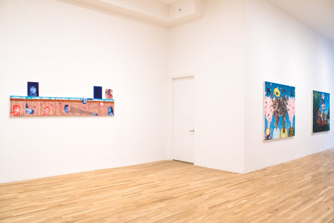 Installation view, Enrique Chagoya, 'Borderless,' George Adams Gallery, New York, 2023.
