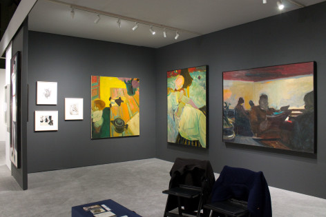 Installation View, Elmer Bischoff, ADAA: The Art Show, Park Avenue Armory, New York, 2019.