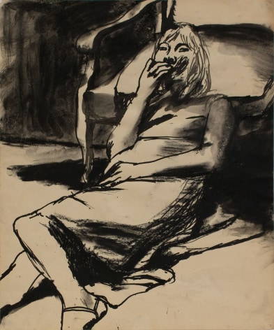 Elmer Bischoff, Girl Leaning Against Chair, c.1965