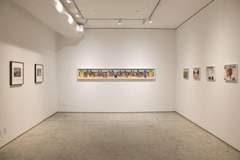 Installation view, Enrique Chagoya, Aliens Sans Fronti&egrave;res, George Adams Gallery, New York, 2018.