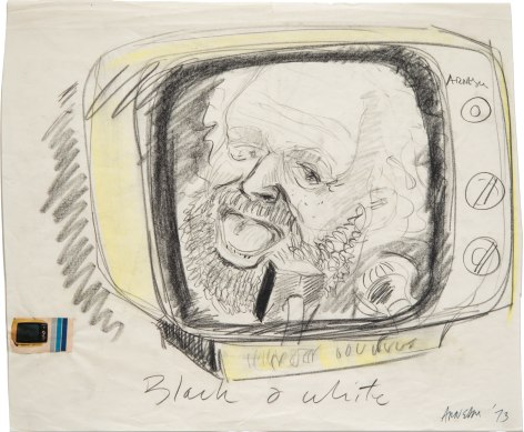 Robert Arneson, 'Black &amp; White (Self-Portrait, Television Series),' 1973