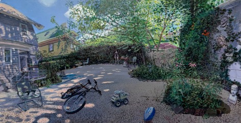 Andrew Lenaghan, 'Backyard with Mountain Bike and Football,' 2022