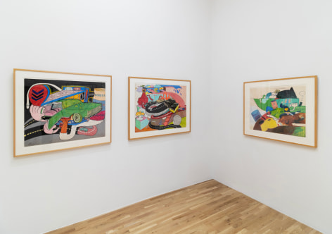 Installation view, Peter Saul,&nbsp;Selected Works on Paper from the 1960s,&nbsp;​​​​​​​George Adams Gallery, New York, NY, 2023.
