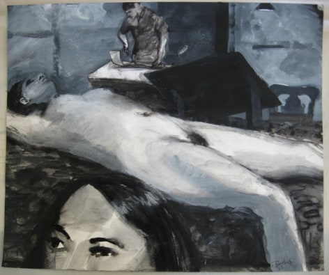 Elmer Bischoff Reclining Nude, Partial Woman&#039;s Face, 1973