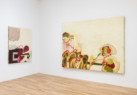 Installation view, Katherine Sherwood, Cajal's Revenge: Paintings, 1998 - 2008,&nbsp;George Adams Gallery, New York, NY, 2023.