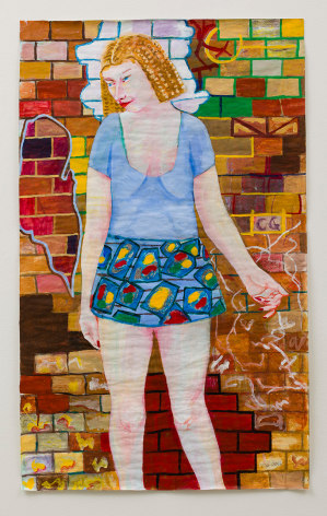 Shy Girl, 2013, acrylic on paper and canvas