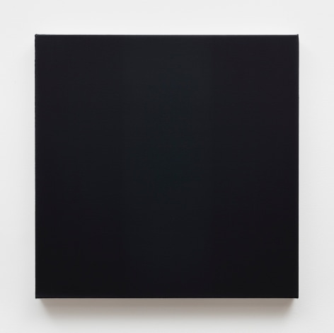 Painting of black square hanging on white wall