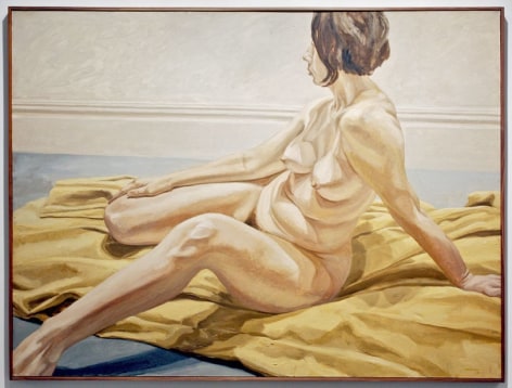 Philip Pearlstein, FEMALE NUDE ON YELLOW DRAPE, 1965