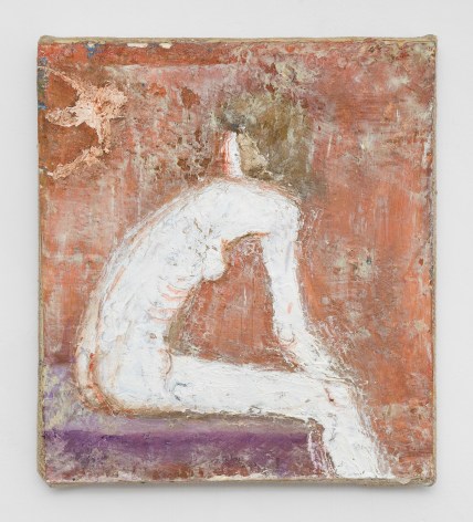 Seated woman, 2018, Oil on paper mounted on canvas