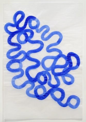 Abstract blue ink on paper