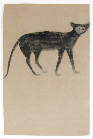 Cat, Pale Face, c. 1939-1942, Pencil and Poster Paint on Cardboard